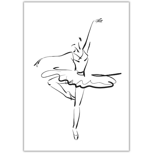 plakat line art baletnica 30x40 cm