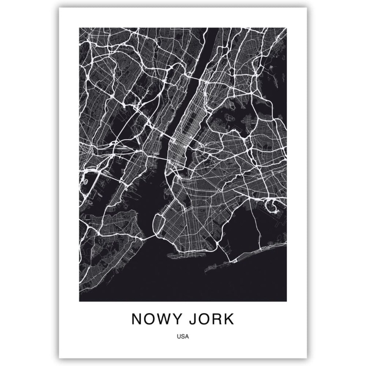 plakat nowy jork mapa 30x40