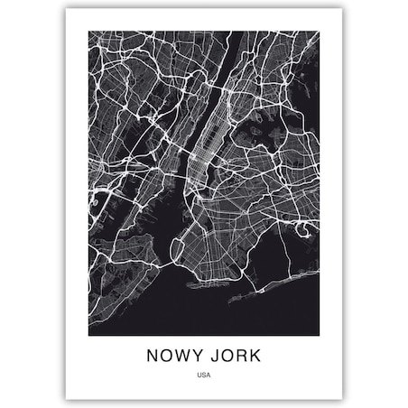 plakat nowy jork mapa 30x40