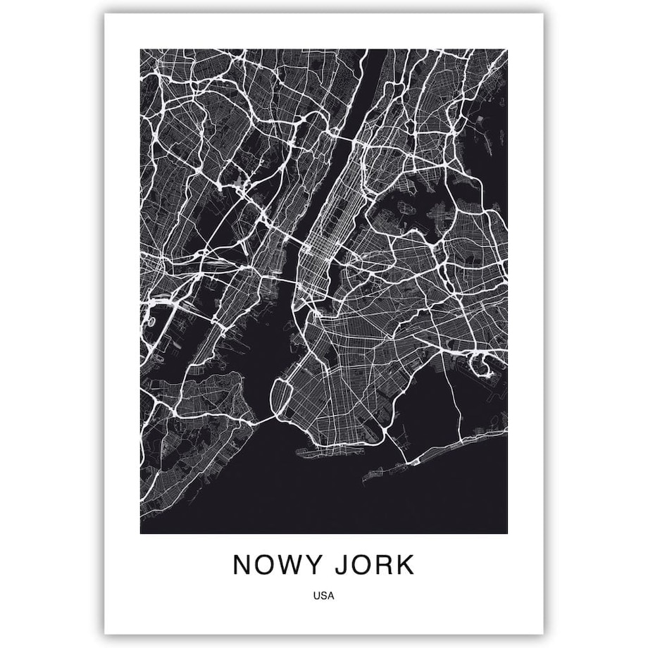 plakat nowy jork mapa 30x40