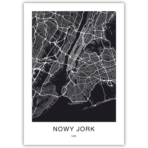 plakat nowy jork mapa 30x40