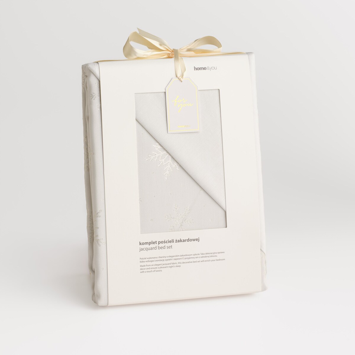 Pościel Żakardowa Preciosita 200x220 cm z motywem śnieżynki