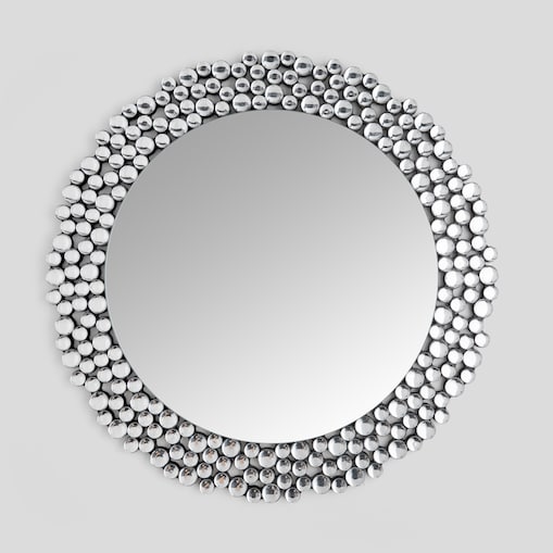 Okrągłe lustro z kryształkami glamorous ø 70 cm
