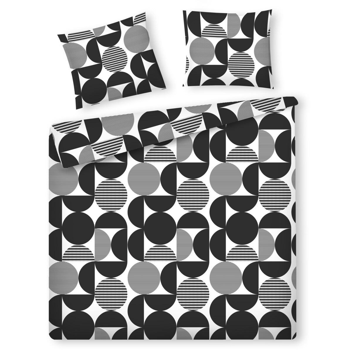 Pościel z bawełny satynowej Kasjoz 200x220 cm z motywem geometrycznym