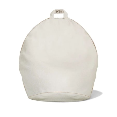 Duża miękka pufa z jasnego materiałU BINI SOFT CINNAMON – L