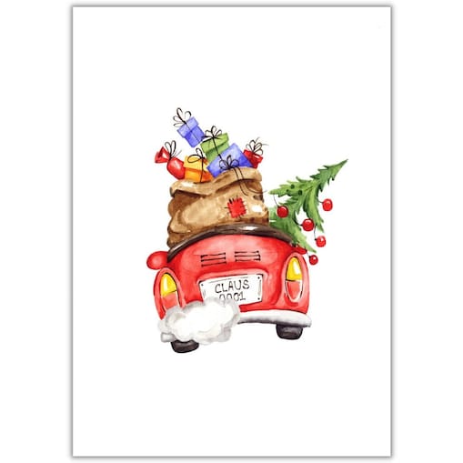 plakat samochód mikołaja 30x40 cm