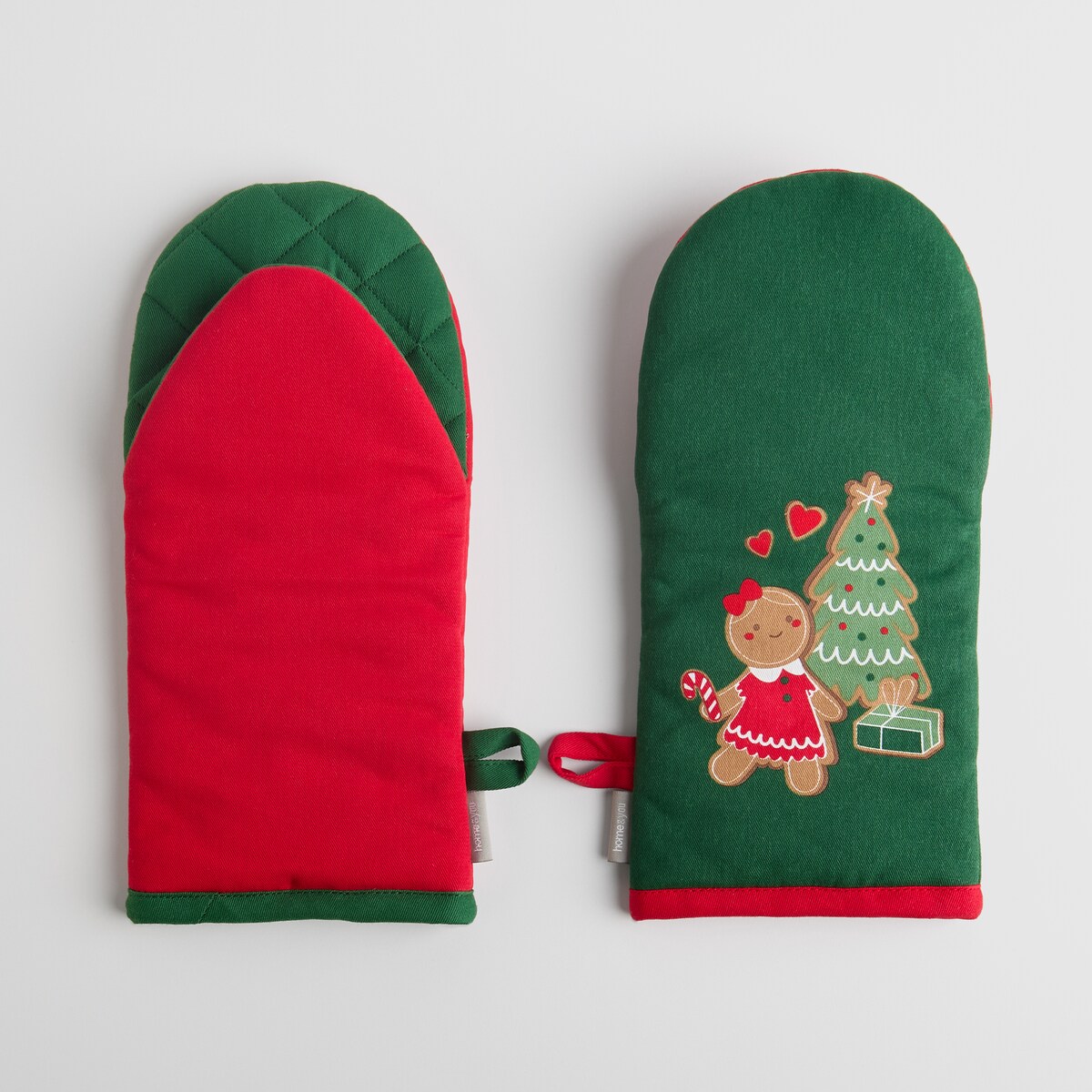 Komplet Rękawic Kuchennych Ginno 14x30 cm z motywem piernika
