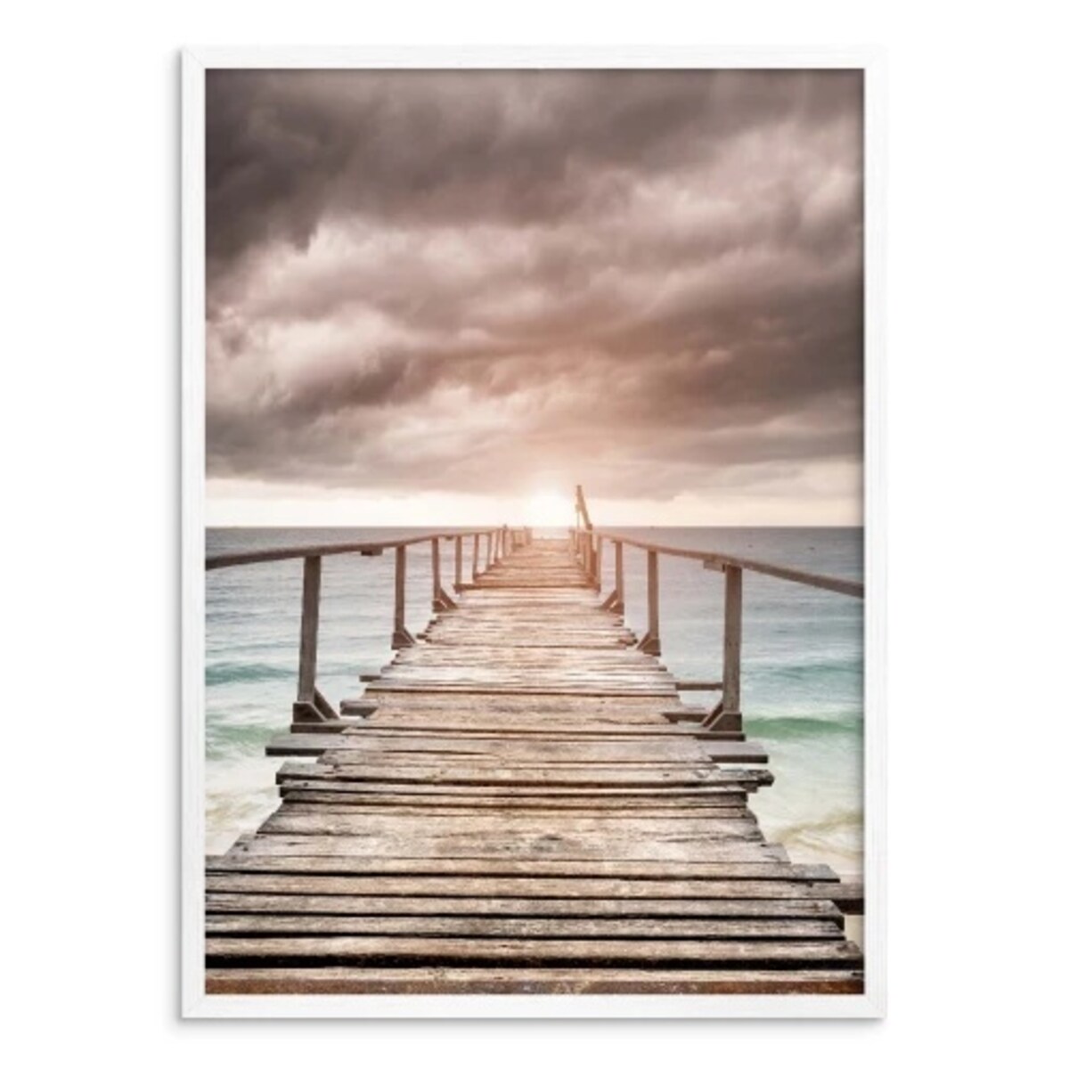 Obraz Plakat Dekoracja w Białej ramie Morze Niebo do sypialni 50x70