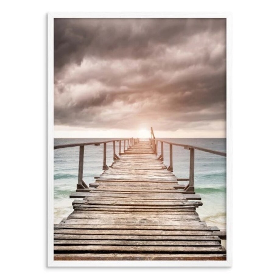 Obraz Plakat Dekoracja w Białej ramie Morze Niebo do sypialni 50x70