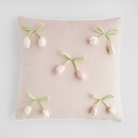 Poszewka Haftowana Broseley 45x45 cm z motywem kwiatowym