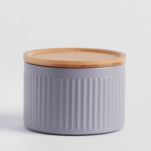 Metalowy pojemnik z bambusową pokrywką Lofto 500 ml
