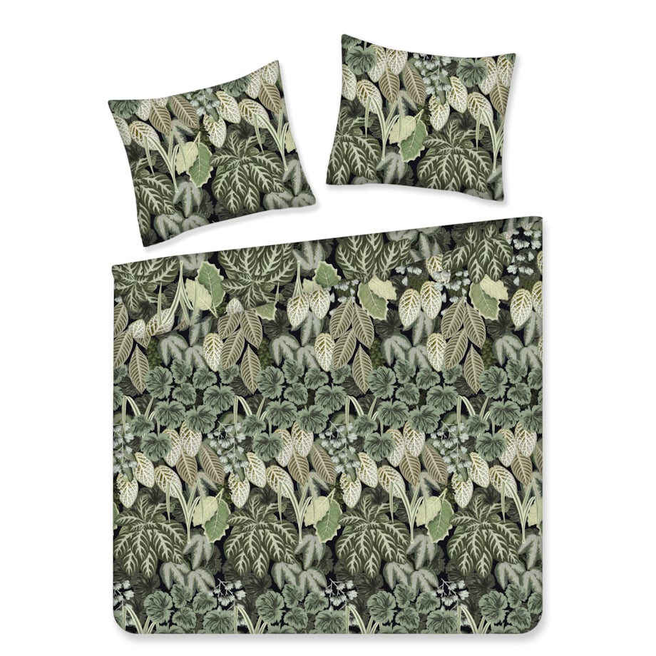 Pościel Bawełniana Coravel 160x200 cm z motywem liściastym