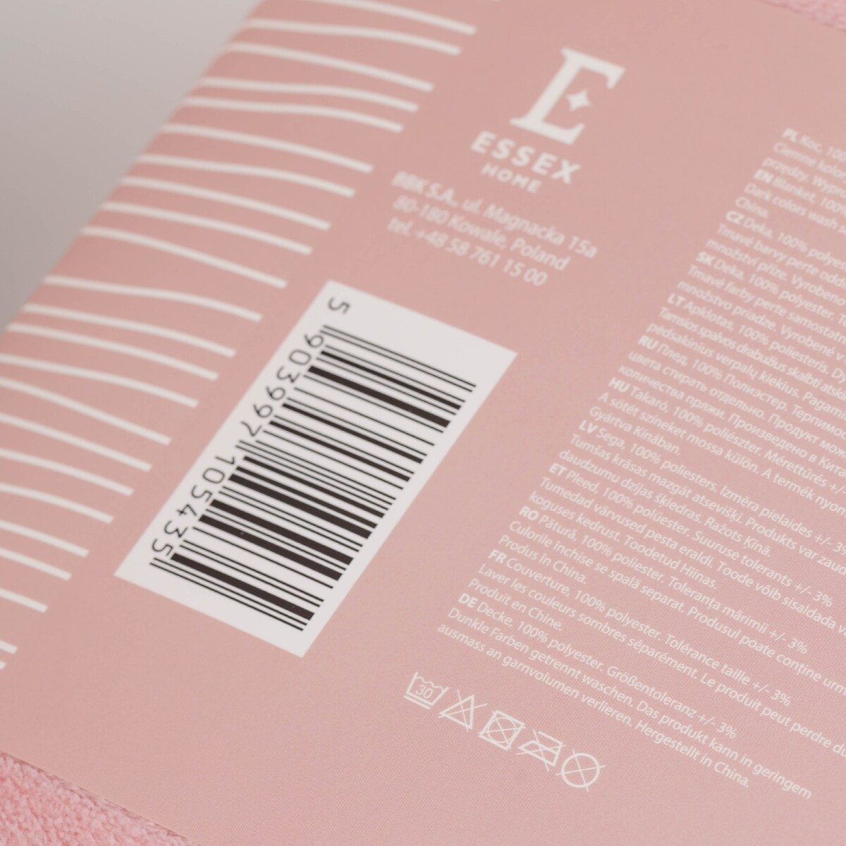 Jednokolorowy koc Tassels 130x170 cm