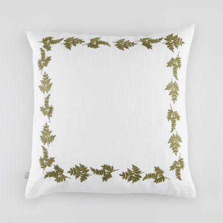 Poszewka Haftowana Fern 45x45 cm z motywem liściastym