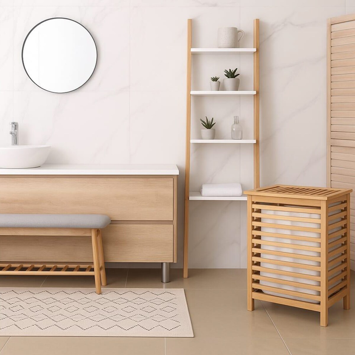 Kosz Na Pranie Woody 53.5x29.5 cm