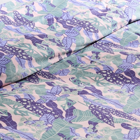 Pościel z bawełny satynowej Hazel 160x200 cm z motywem liściastym