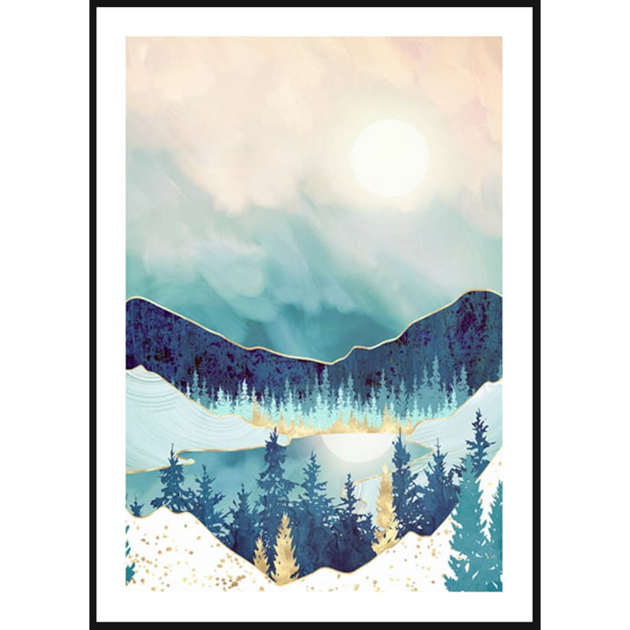 Poster Story, Plakat, Obraz - Abstrakcyjny Las w Górach No2, wymiary 21 x 30 cm