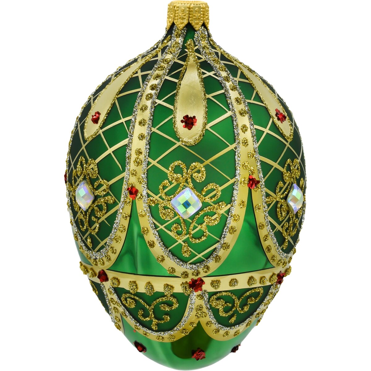 Bombka choinkowa - Ekskluzywne jajo Faberge z kamieniami: zielone