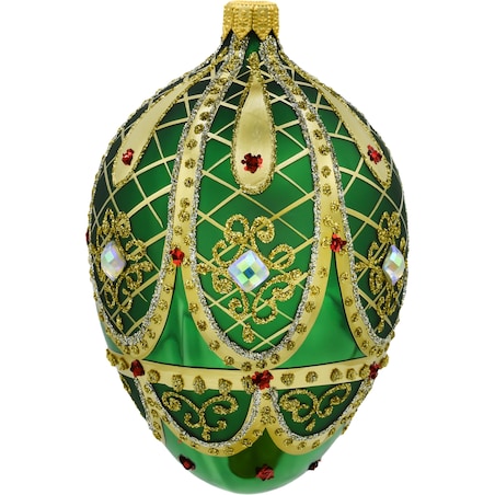 Bombka choinkowa - Ekskluzywne jajo Faberge z kamieniami: zielone