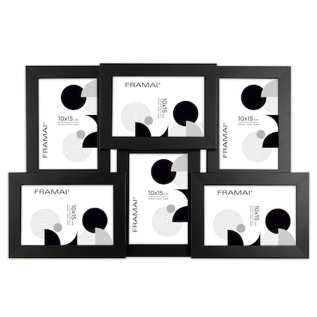 Multirama ramka na zdjęcia 6 zdjęć. Czarna multirama na sześć zdjęć 10x15 cm Ramka na zdjęcia 6 w 1 MULTI HEN 2 FRAMAI