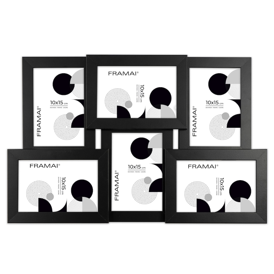 Multirama ramka na zdjęcia 6 zdjęć. Czarna multirama na sześć zdjęć 10x15 cm Ramka na zdjęcia 6 w 1 MULTI HEN 2 FRAMAI