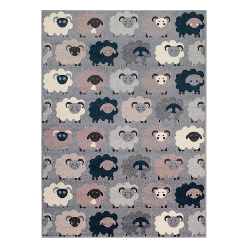 Dywan HEOS 78468 szary / niebieski OWCE 160x220 cm