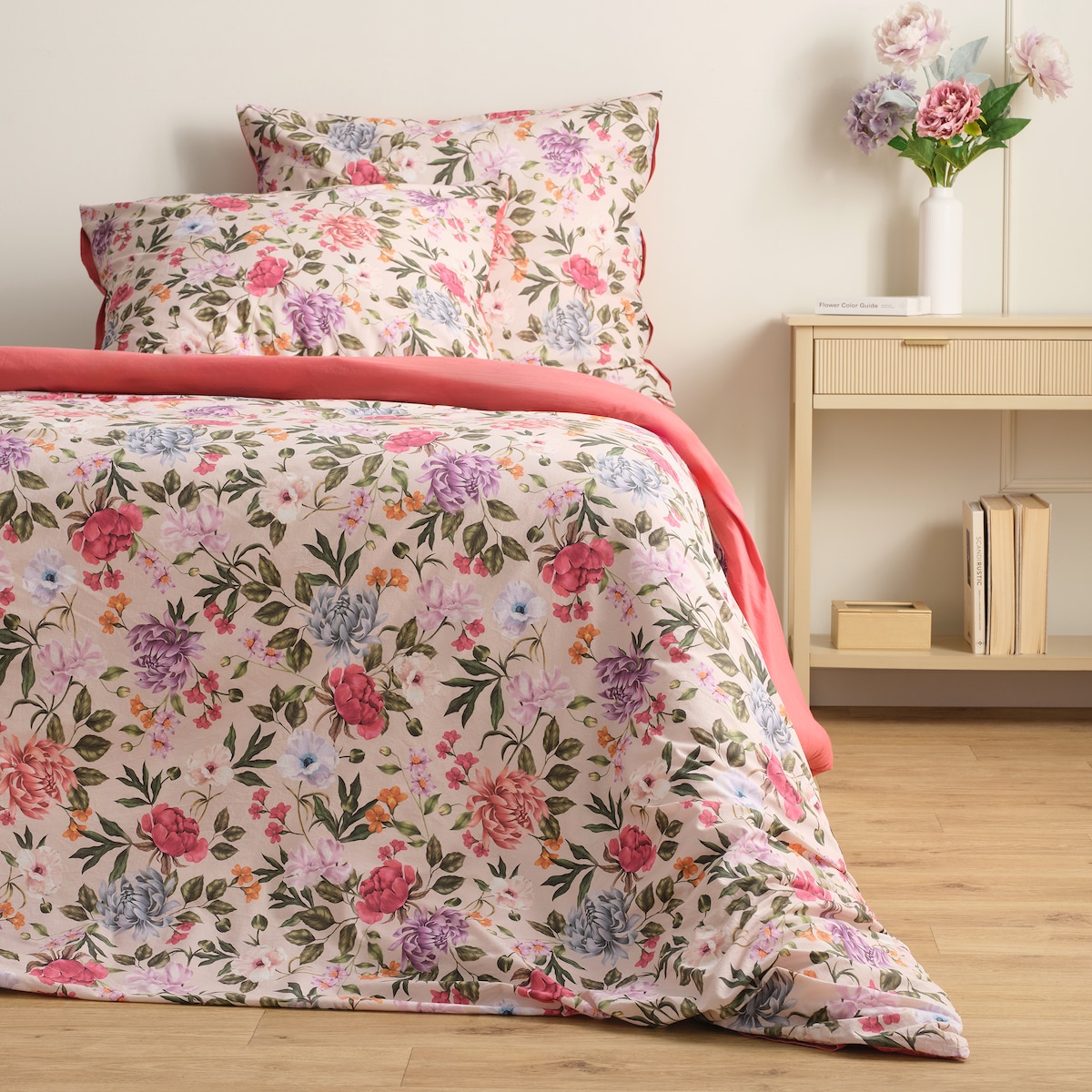 Pościel Bawełniana Tenebrosa 160x200 cm z motywem kwiatowym