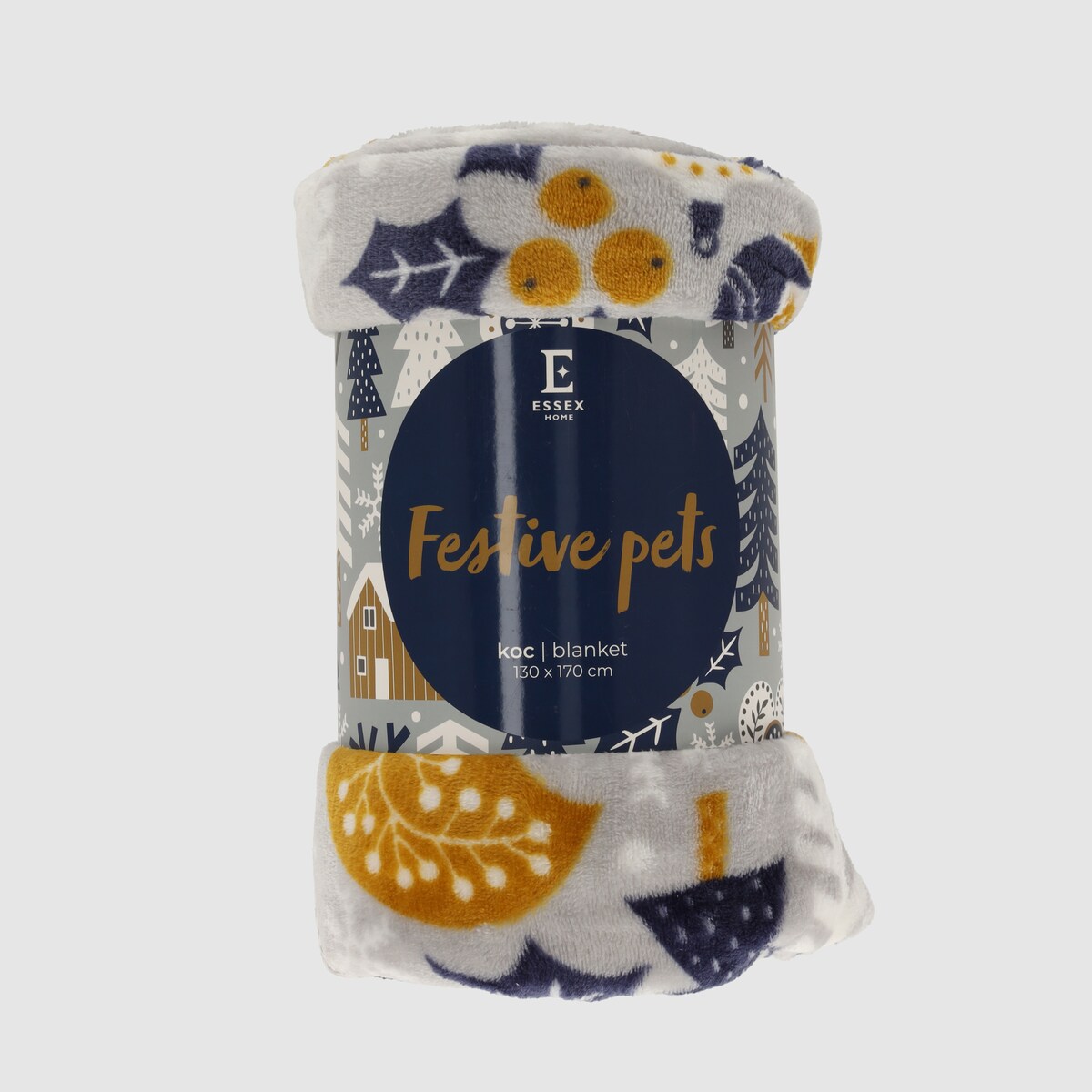 Drukowany koc Festive Pets 130x170 cm