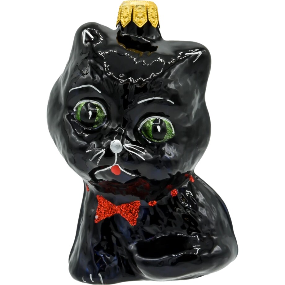 Bombka choinkowa: Uroczy kot z muchą