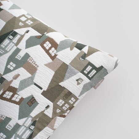 Poszewka Żakardowa Tromoso 45x45 cm z motywem domku