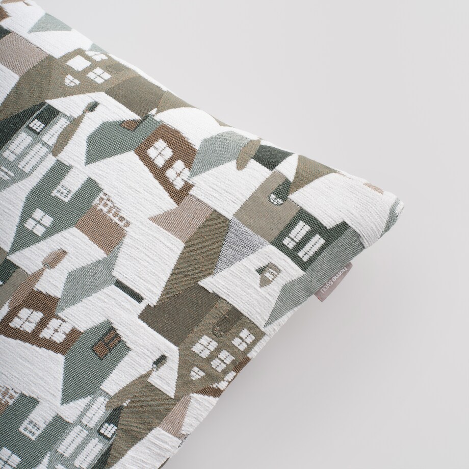 Poszewka Żakardowa Tromoso 45x45 cm z motywem domku