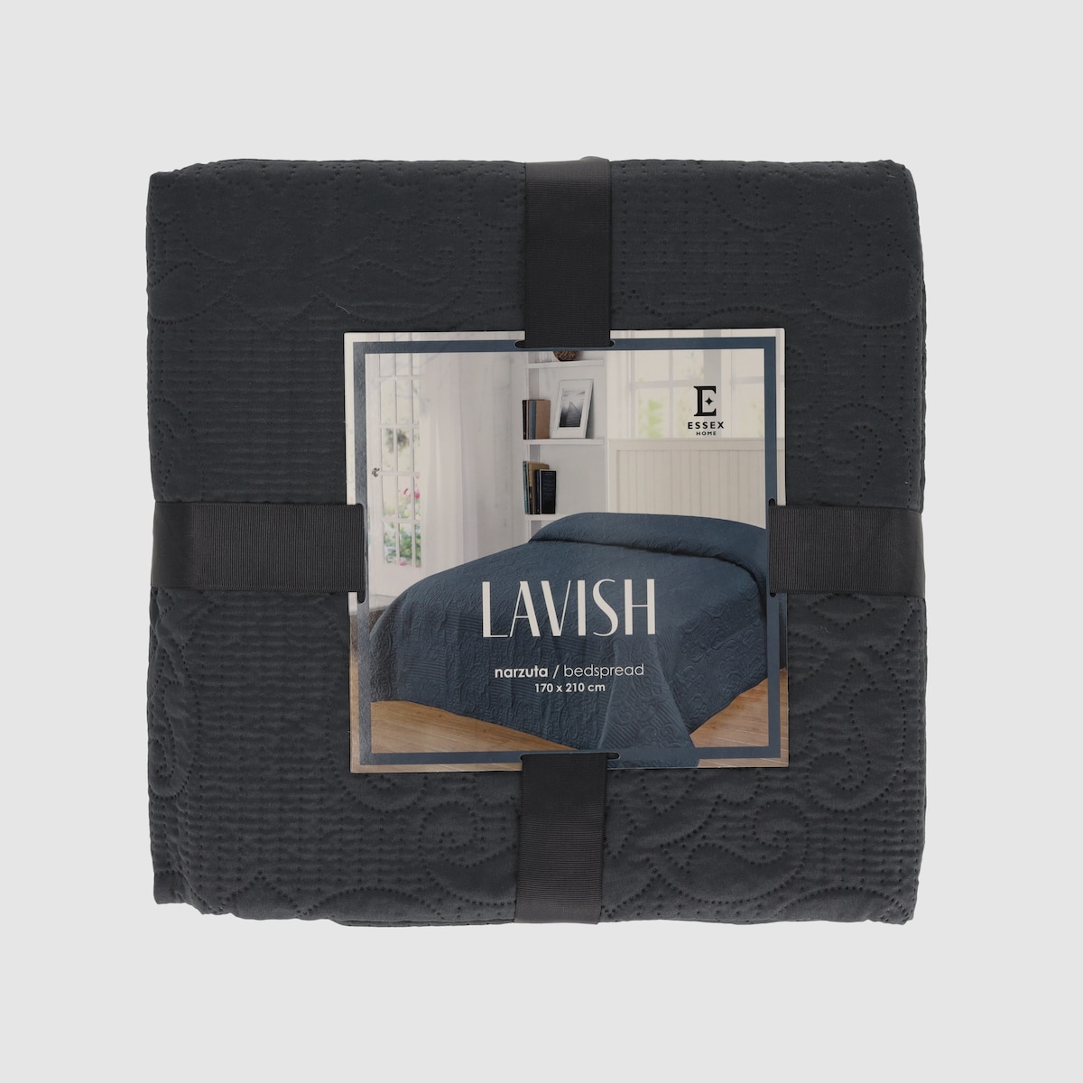 Jednokolorowa narzuta na łóżko z wytłoczonym wzorem Lavish 170x210 cm