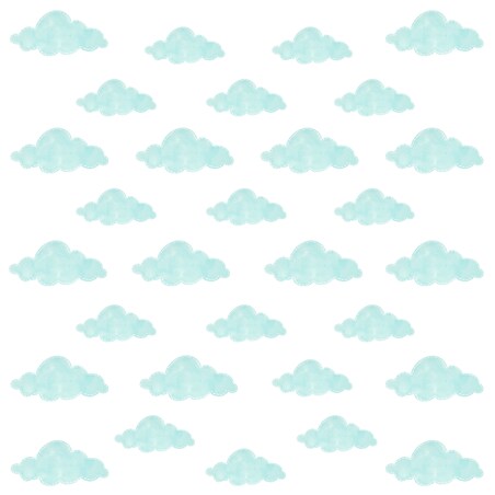 Naklejki Dla Dzieci Turkusowe Chmurki Pastelowe Chmury Styl Boho Zestaw 120x60cm