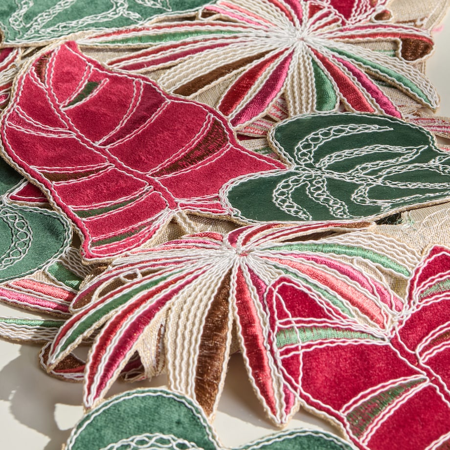 Bieżnik Haftowany Leafa 18x158 cm