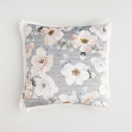 Poszewka Welwetowa Borrelio 45x45 cm z motywem kwiatowym