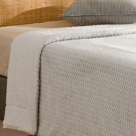 Jednokolorowy koc żakardowy Porko