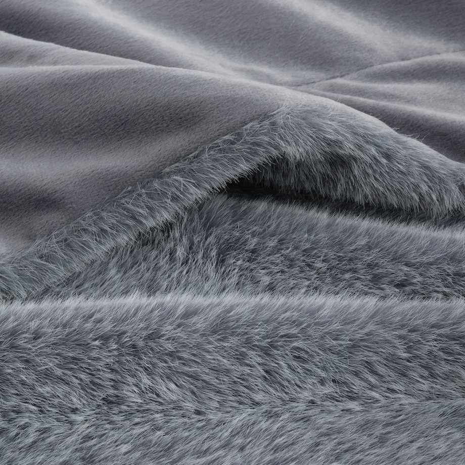 Jednokolorowa futrzana narzuta na łóżko Paranosi 180x200 cm
