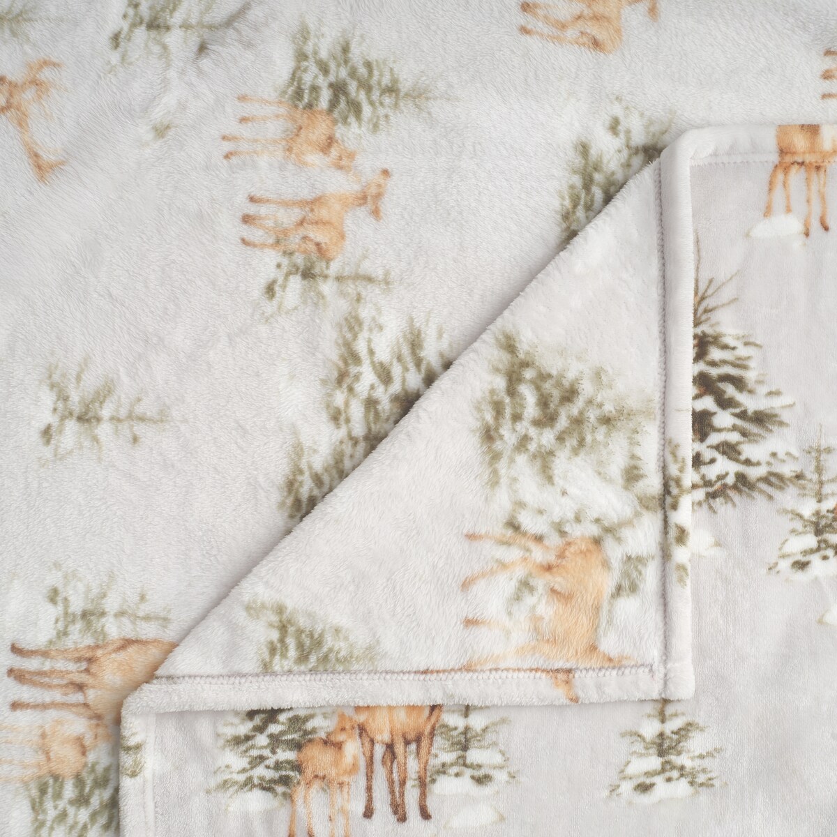 Drukowany koc Hivros 150x200 cm z motywem choinki