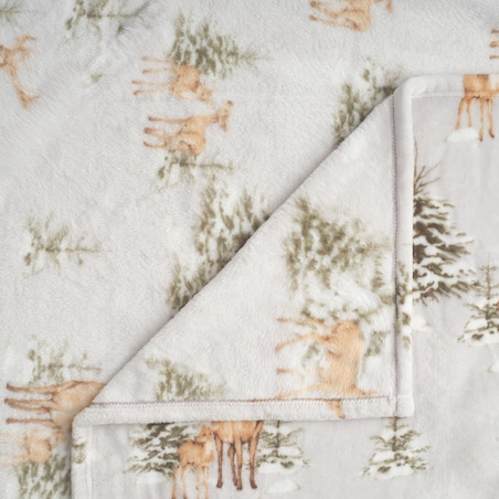 Drukowany koc Hivros 150x200 cm z motywem choinki
