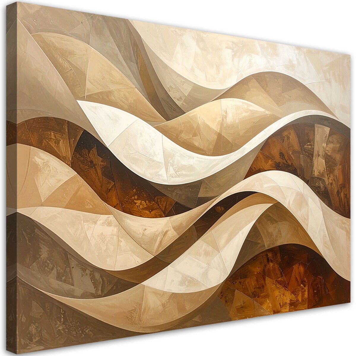 Obraz do salonu sypialni biura loftu, Abstrakcja linie kształty beżowy