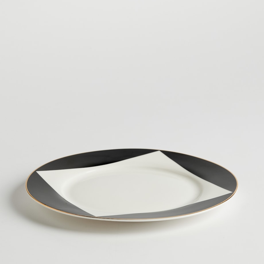 Talerz Deserowy Genesis z motywem geometrycznym