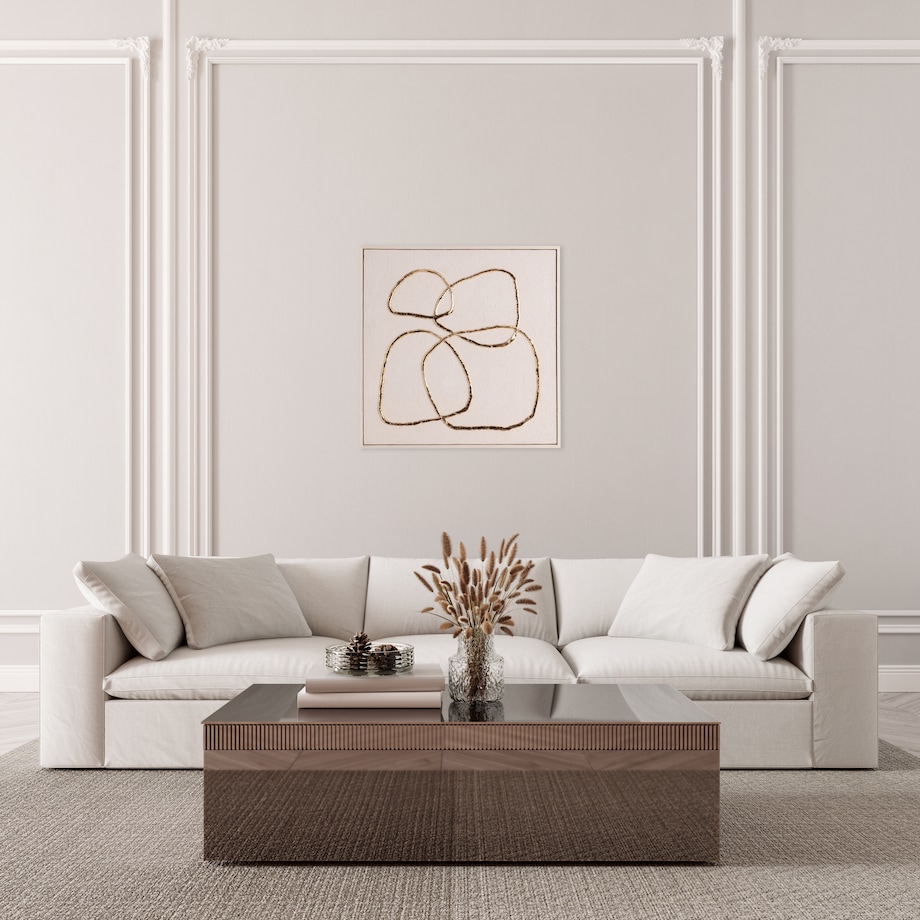 Obraz w ramie na płótnie z elementami złota sordio 60x60