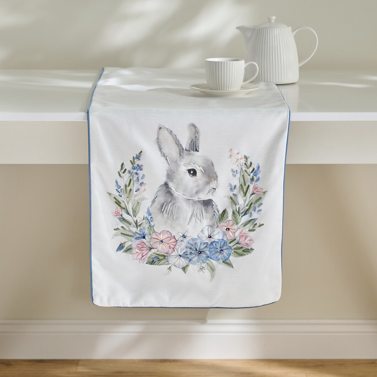 Bieżnik Haftowany Pansileo 40x180 cm z motywem królika