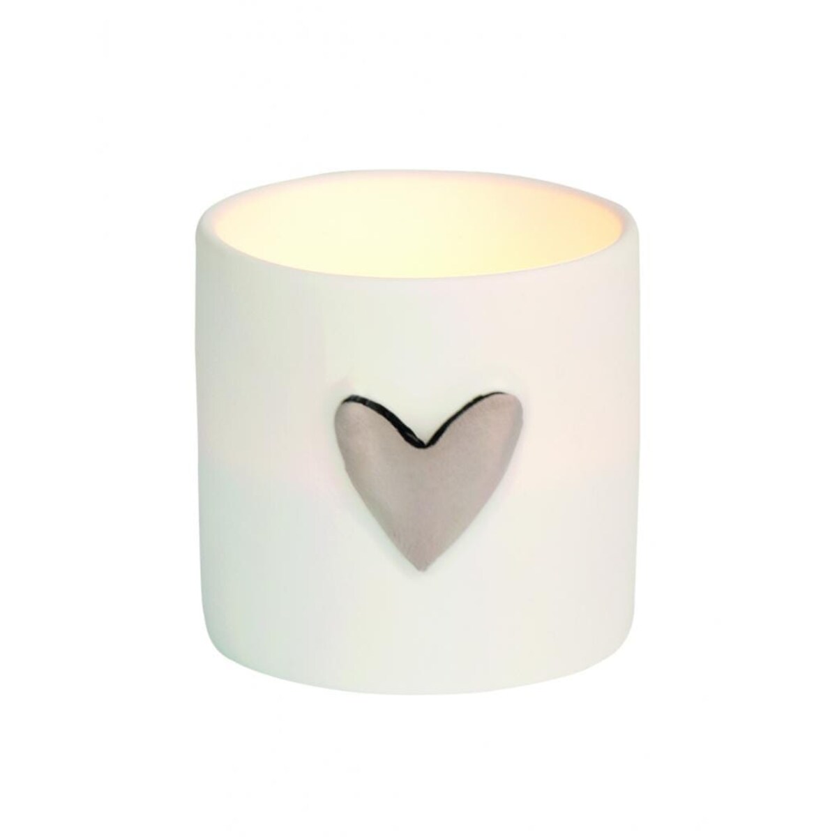 Zestaw 2 świeczników na tealight Srebrne Serce, 4,5 cm, Reader