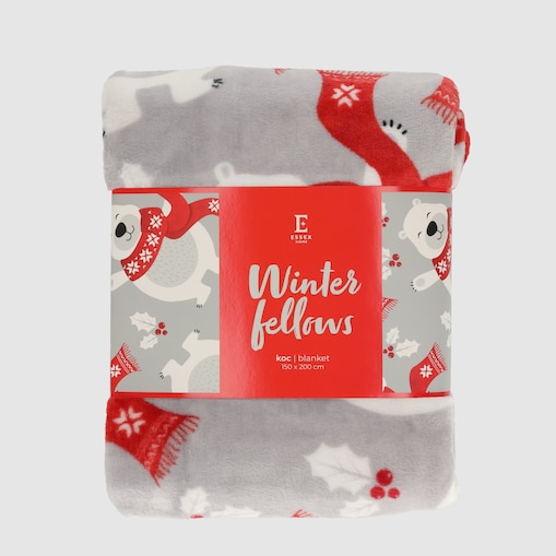 Drukowany koc Winter Fellows 150x200 cm