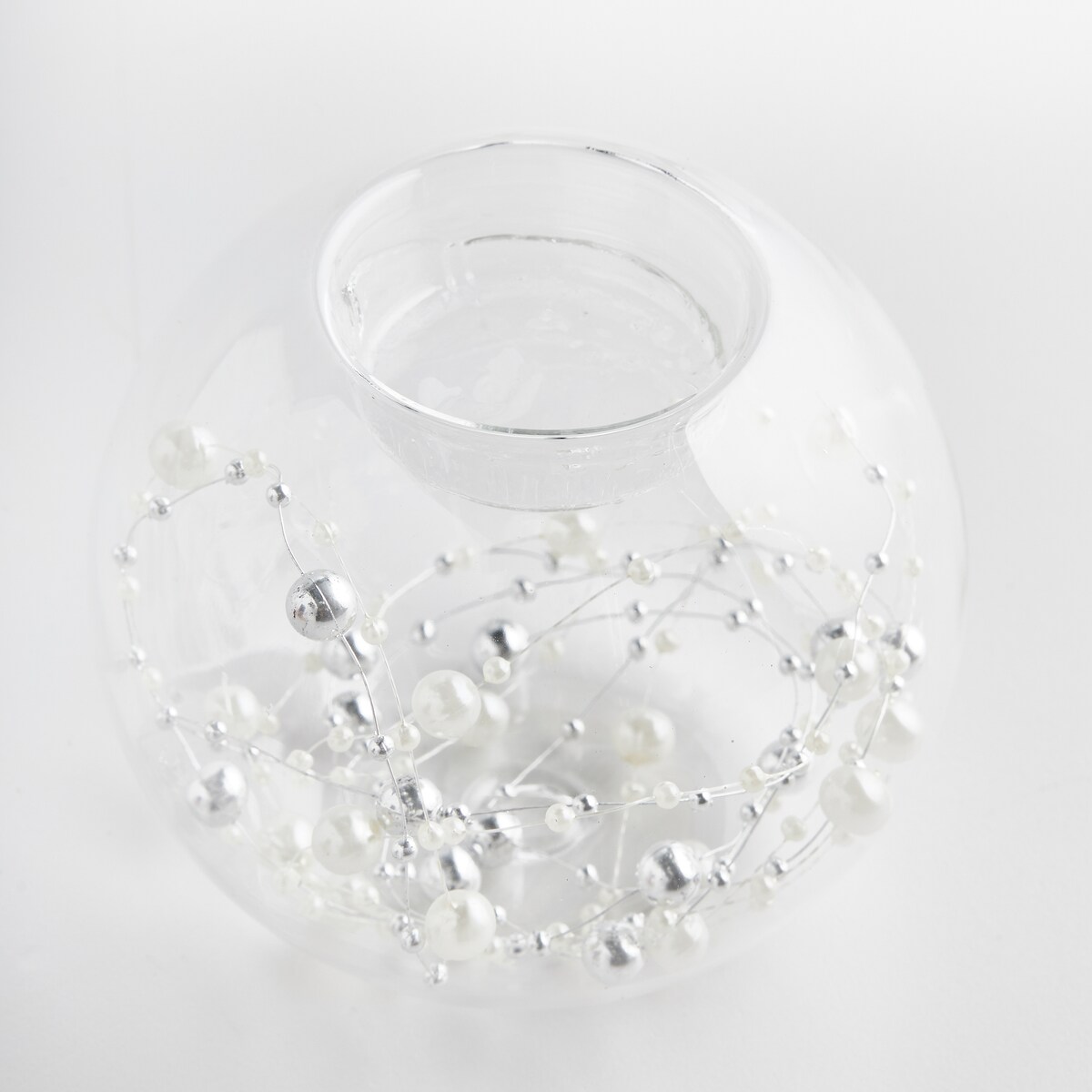 Świecznik Eier pearl z motywem geometrycznym