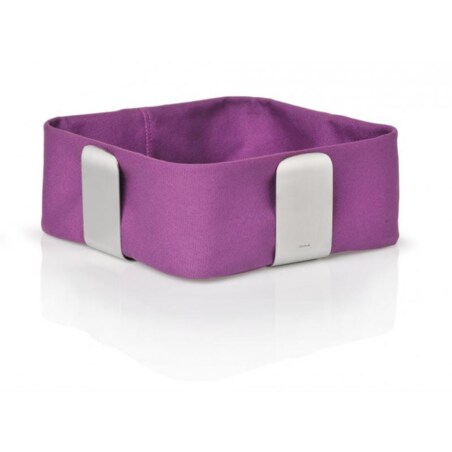 Koszyk na pieczywo DESA - fioletowy, bawełna, stal matowa, 10,5x25,5 cm