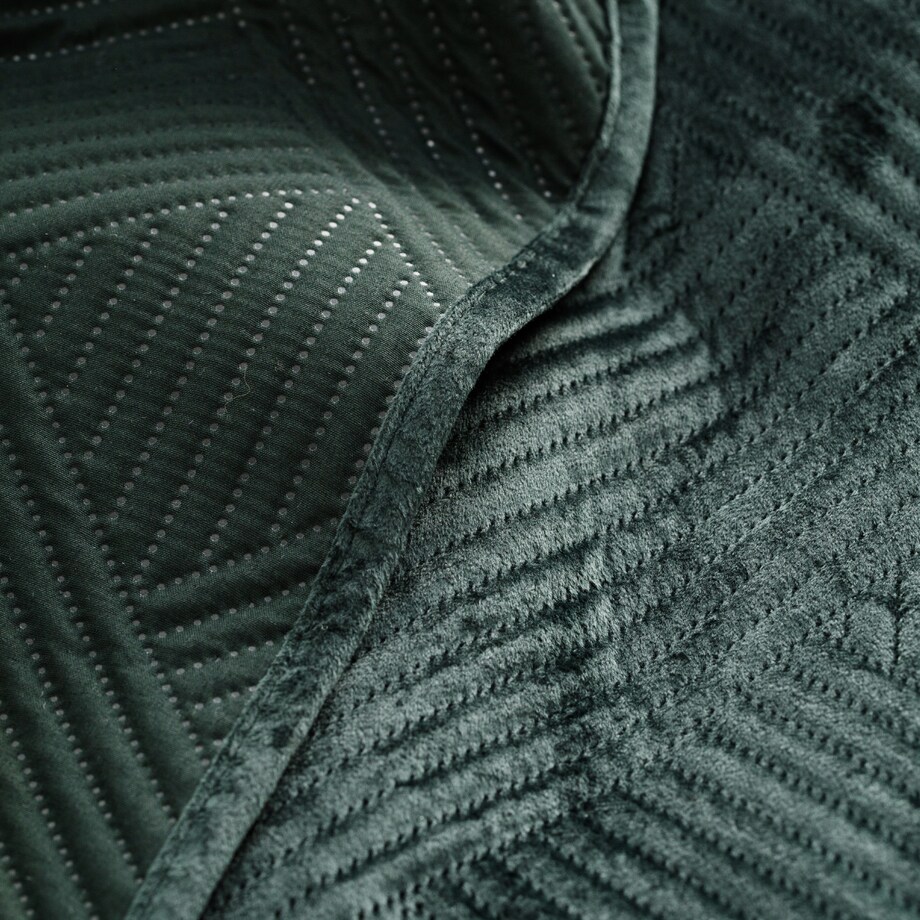 Narzuta Welwetowa w Wytłaczany Geometryczny Wzór Lesotho 180x220 cm