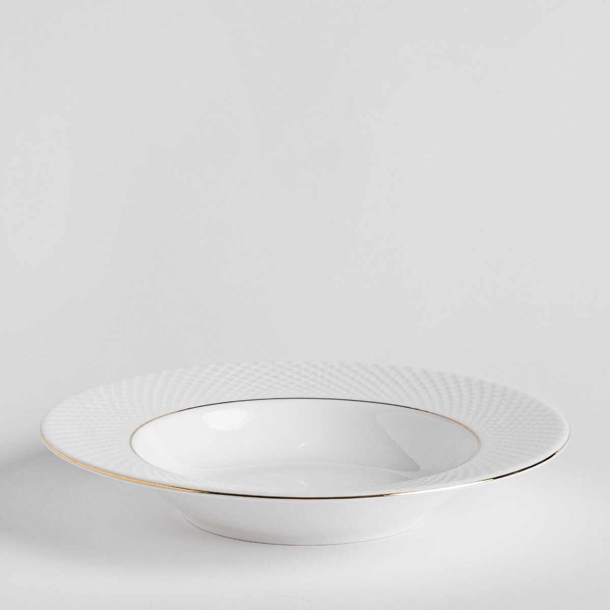 Elegancki Talerz Głęboki z Porcelany Kostnej Eleni z motywem geometrycznym