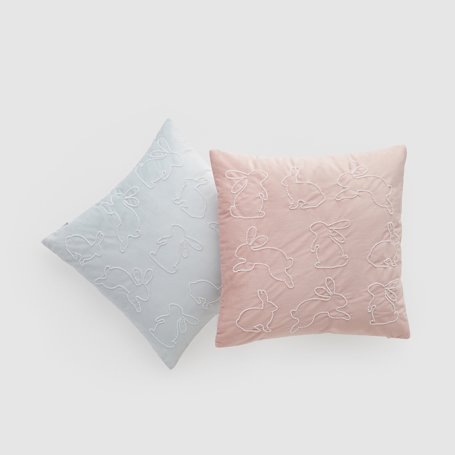 Poszewka Haftowana Hopillow 45x45 cm z motywem królika